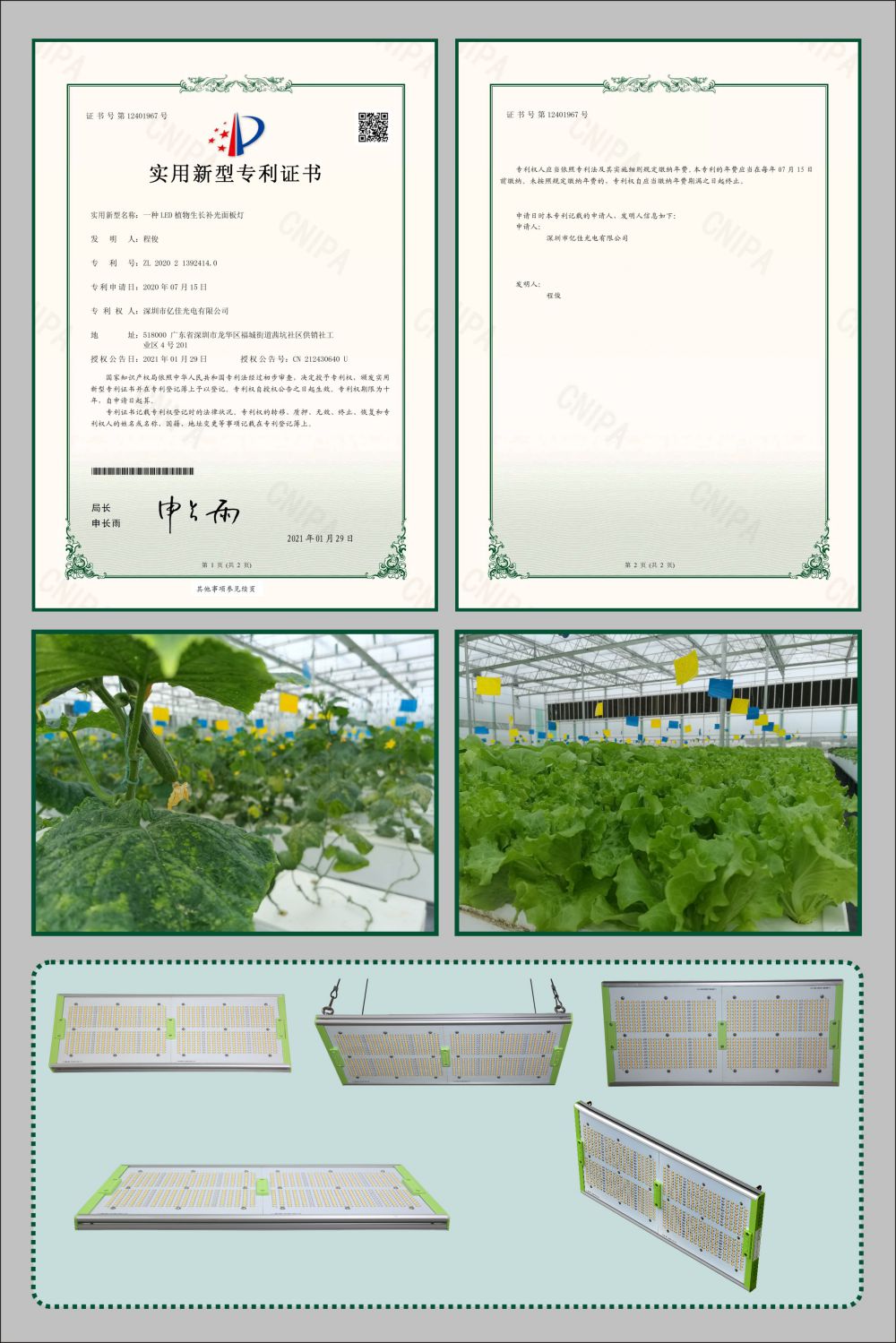 恒峰g22植物生长面板灯适用新型专利